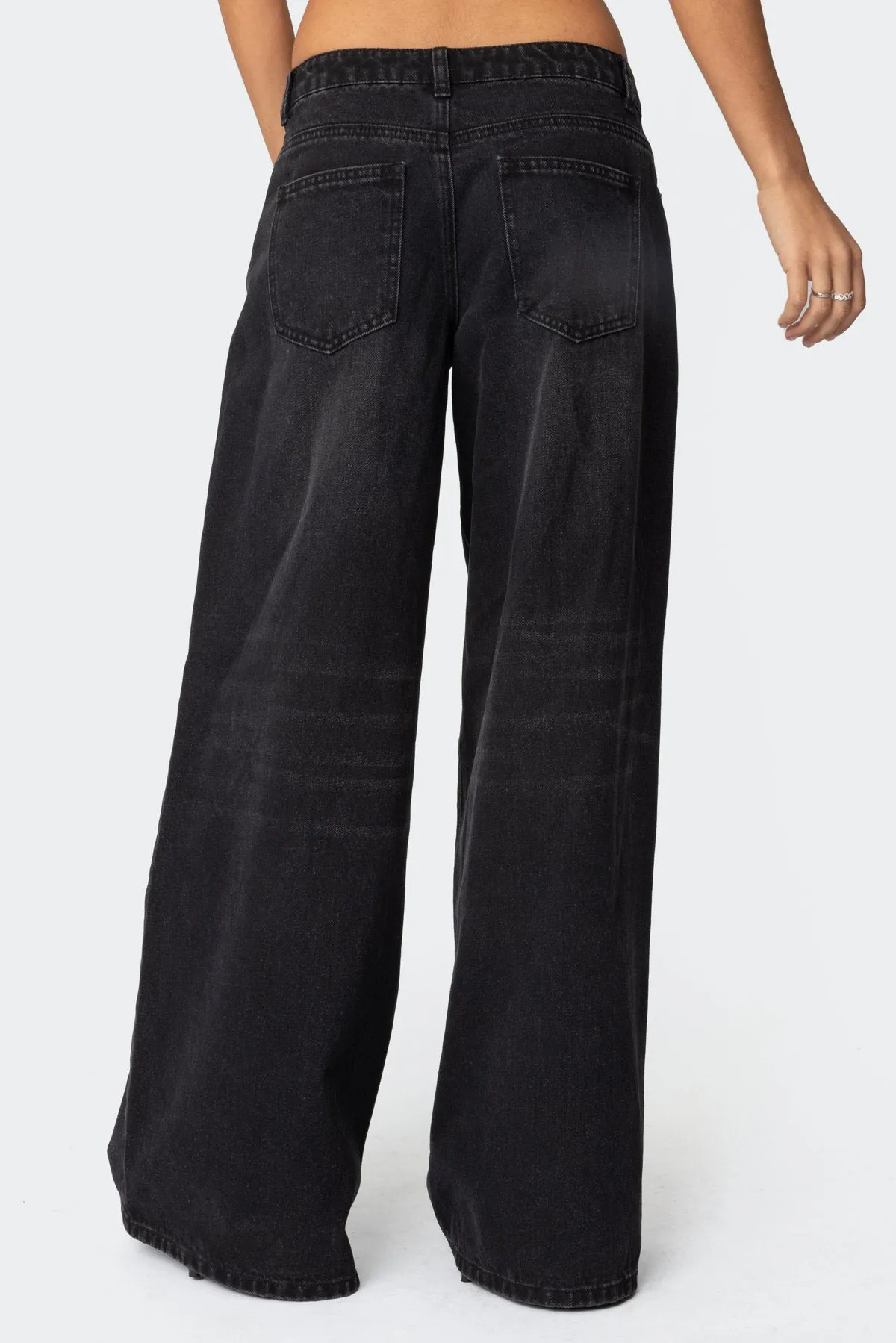 Pleated Detail Low Rise Baggy Jeans sold by Edikted product image thumbnail 5
