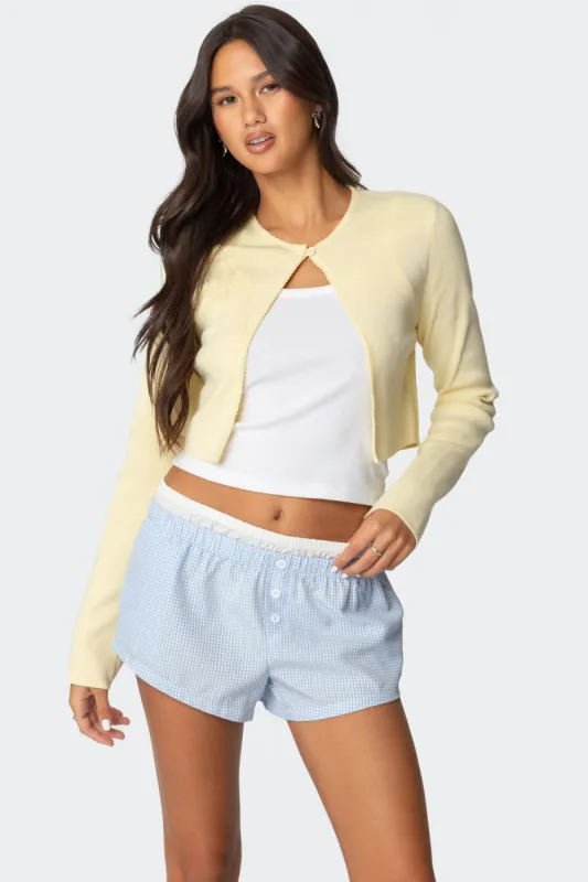 Jayne Split Front Knit Cardigan sold by Edikted