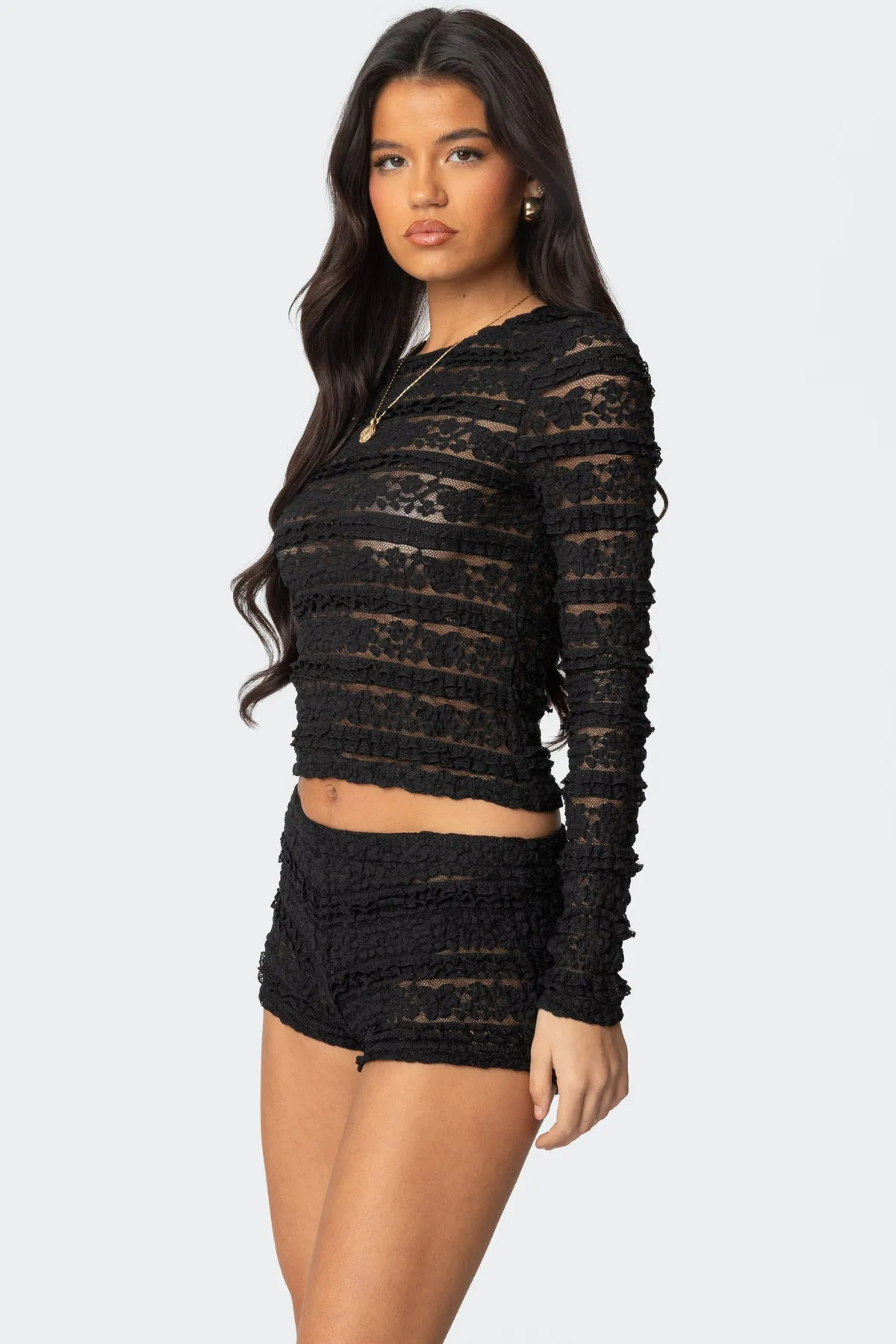 Maisley Sheer Lace Top sold by Edikted product image thumbnail 3