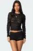 Maisley Sheer Lace Top sold by Edikted