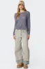 Double Belt Washed Low Rise Jeans sold by Edikted