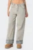 Double Belt Washed Low Rise Jeans sold by Edikted