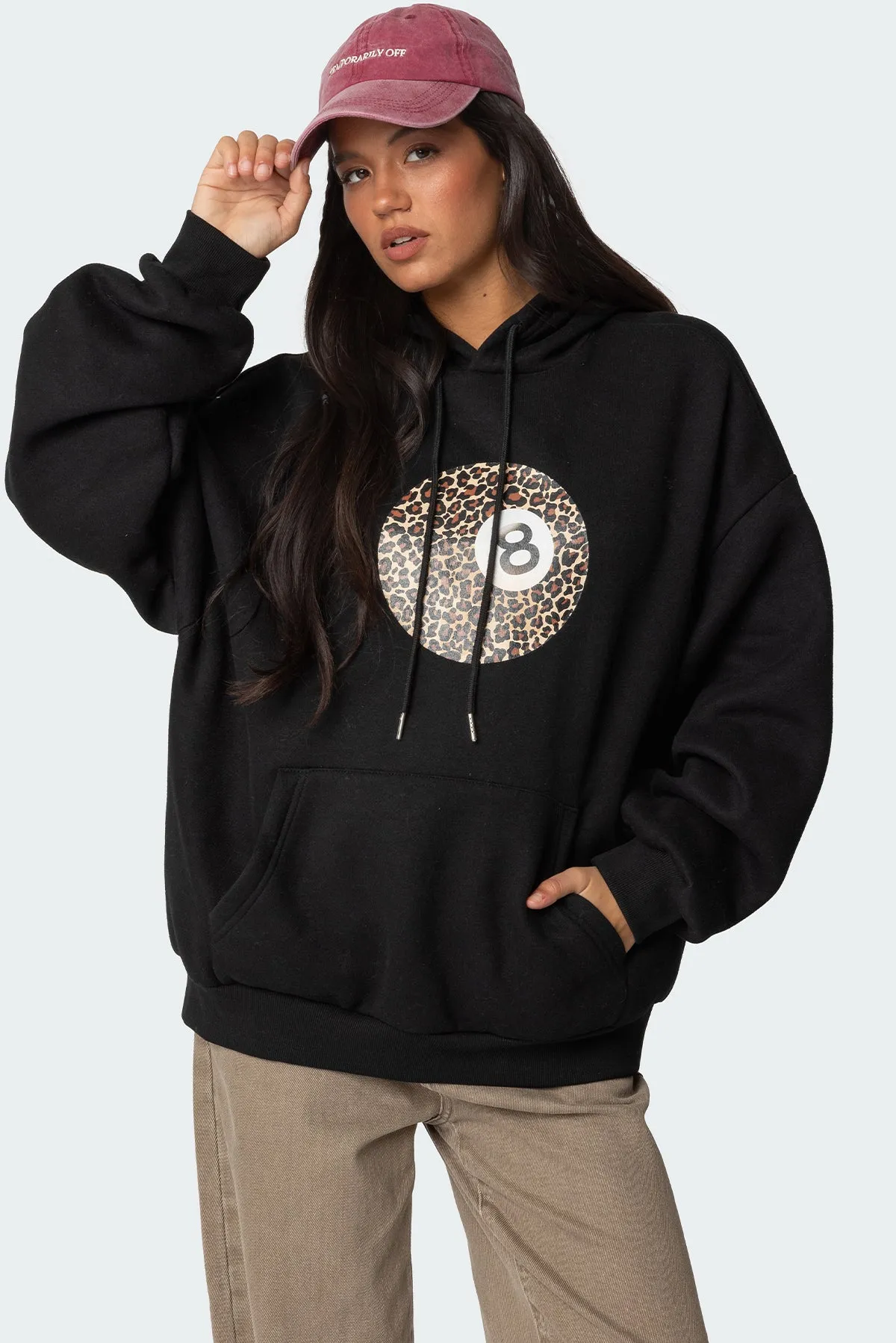 Leopard 8 Oversized Hoodie sold by Edikted