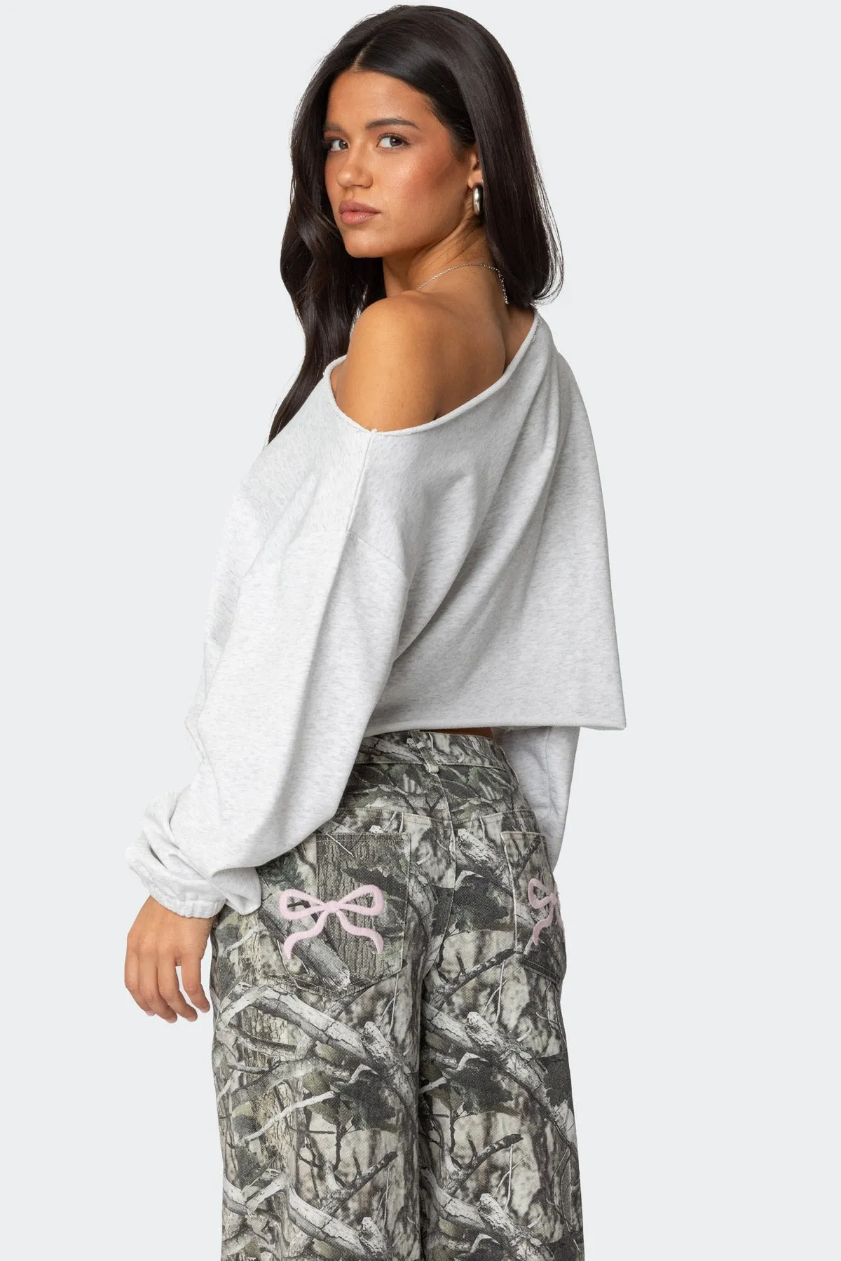 Aveline Off Shoulder Light Sweatshirt sold by Edikted product image thumbnail 4