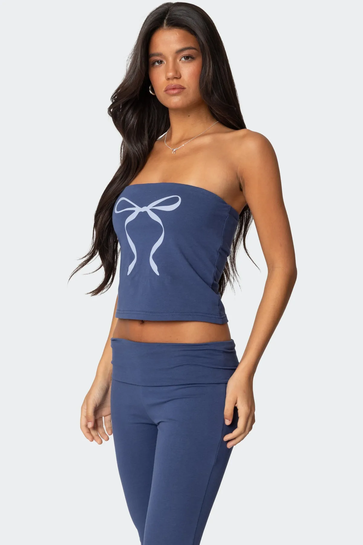 Aiyana Bow Built In Bra Tube Top sold by Edikted product image thumbnail 3