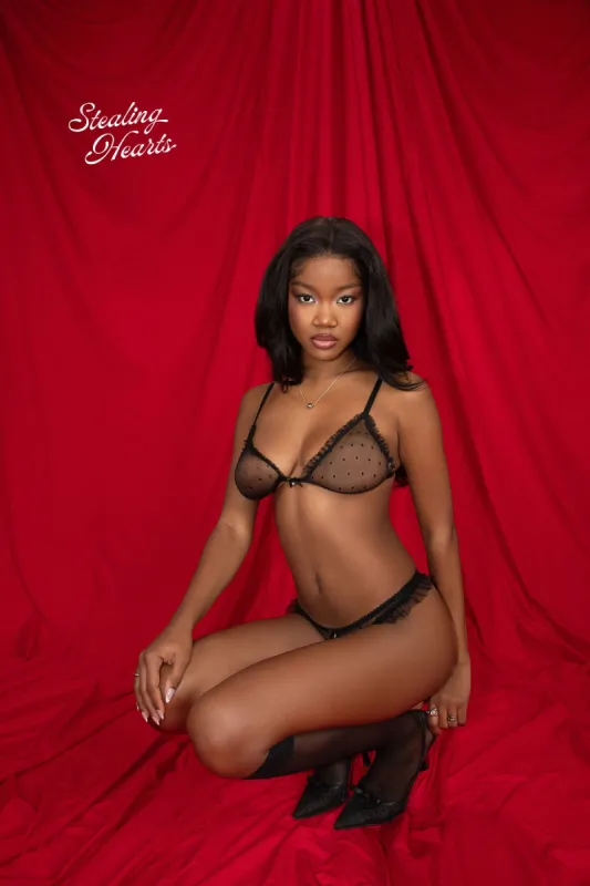 Hana Polka Dot Sheer Mesh Thong sold by Edikted