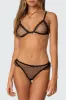 Hana Polka Dot Sheer Mesh Triangle Bralette sold by Edikted
