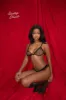 Hana Polka Dot Sheer Mesh Triangle Bralette sold by Edikted