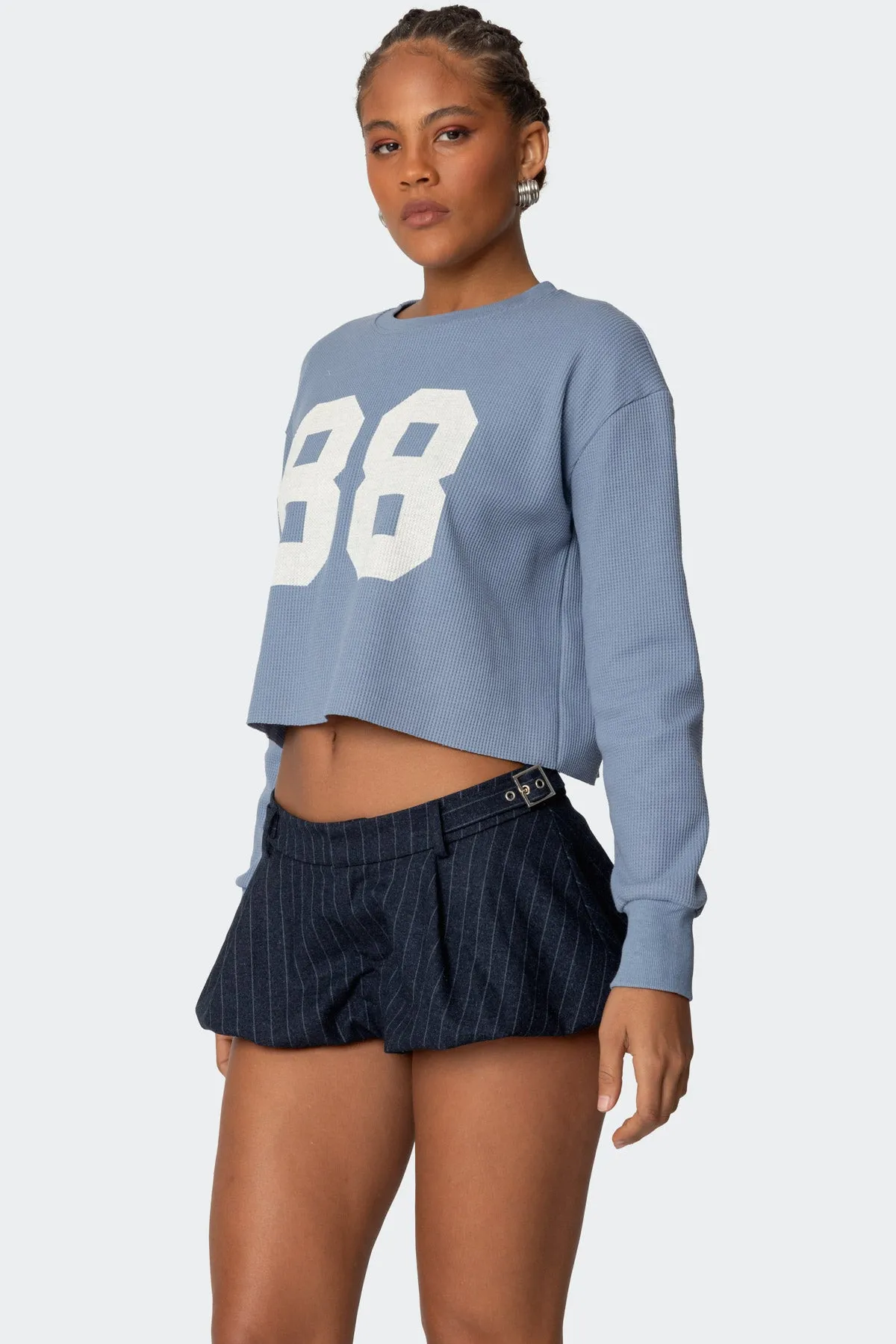 88 Waffle Long Sleeve T Shirt sold by Edikted product image thumbnail 3