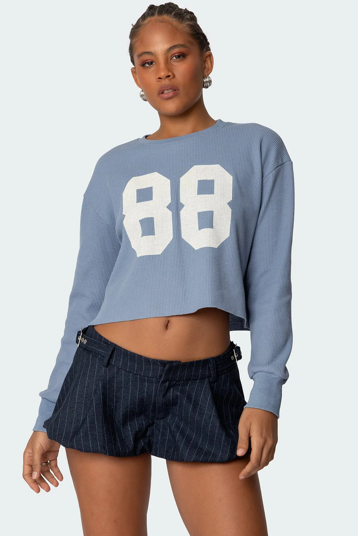 88 Waffle Long Sleeve T Shirt sold by Edikted