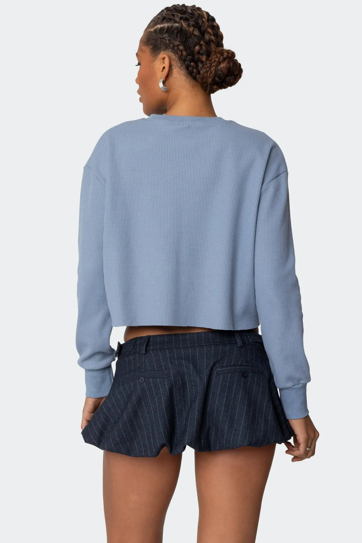 88 Waffle Long Sleeve T Shirt sold by Edikted product image thumbnail 4