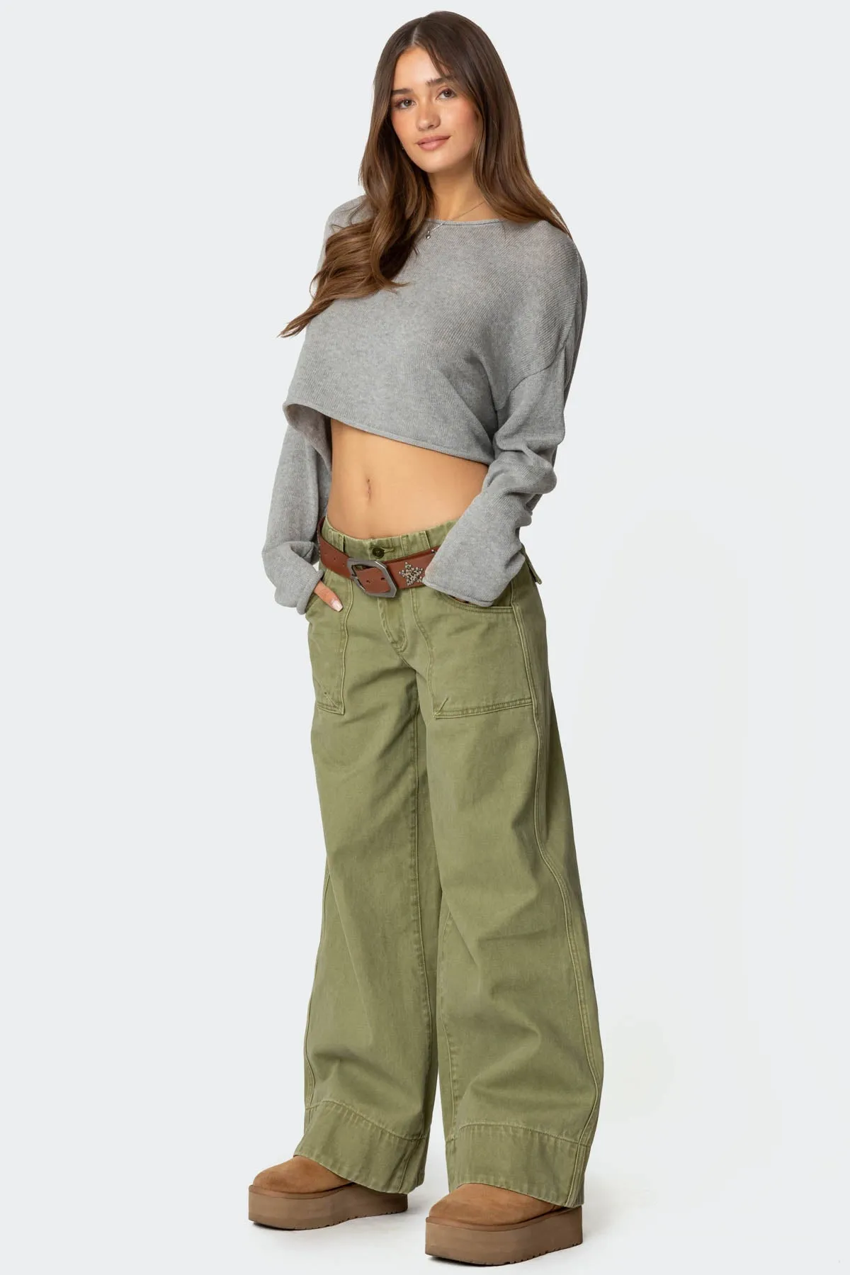 Vivienne Twill Baggy Pants sold by Edikted product image thumbnail 4