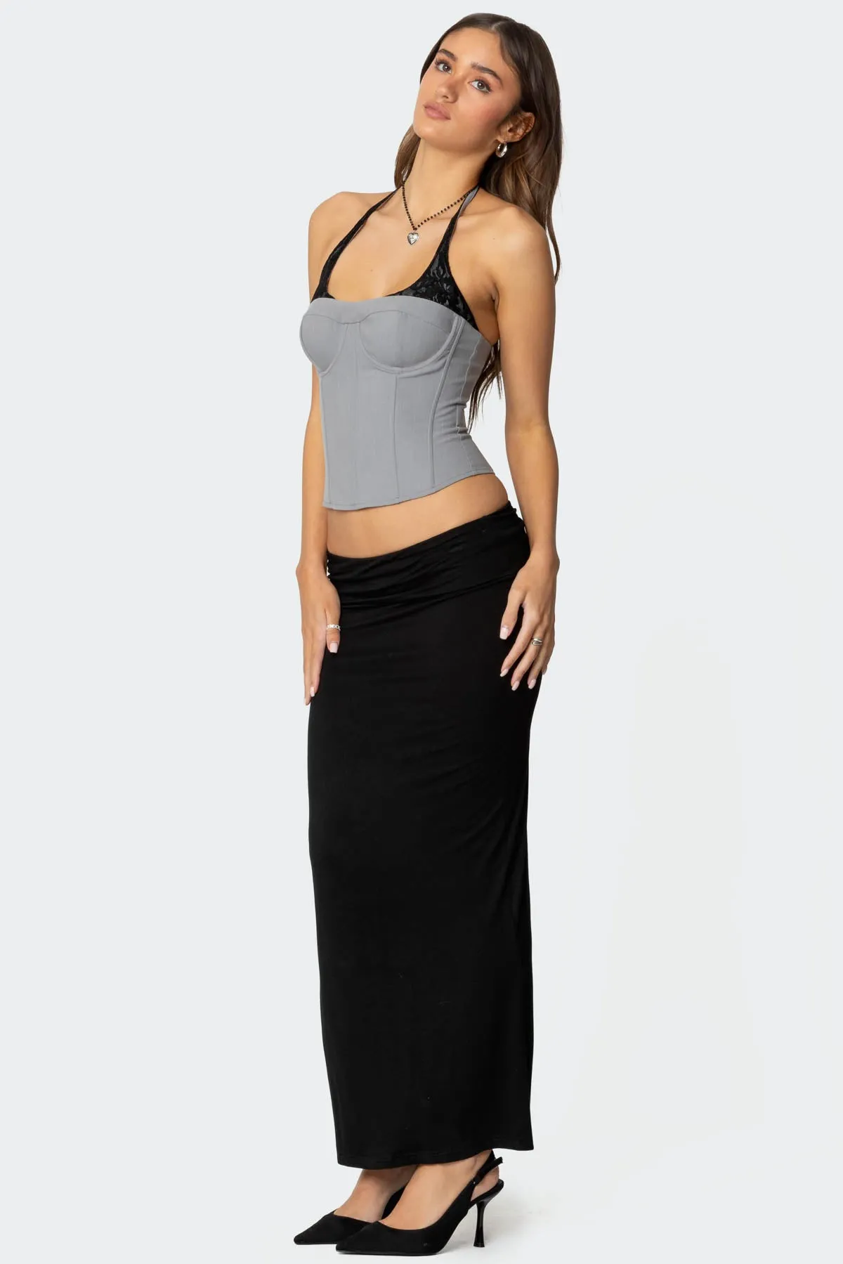 Jara Layered Lace Halter Corset sold by Edikted product image thumbnail 4