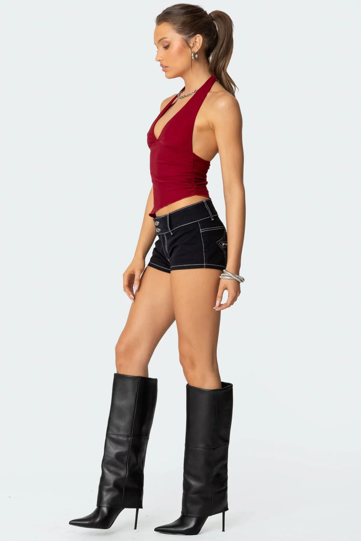 Rhett Asymmetric Hem Halter Top sold by Edikted product image thumbnail 4