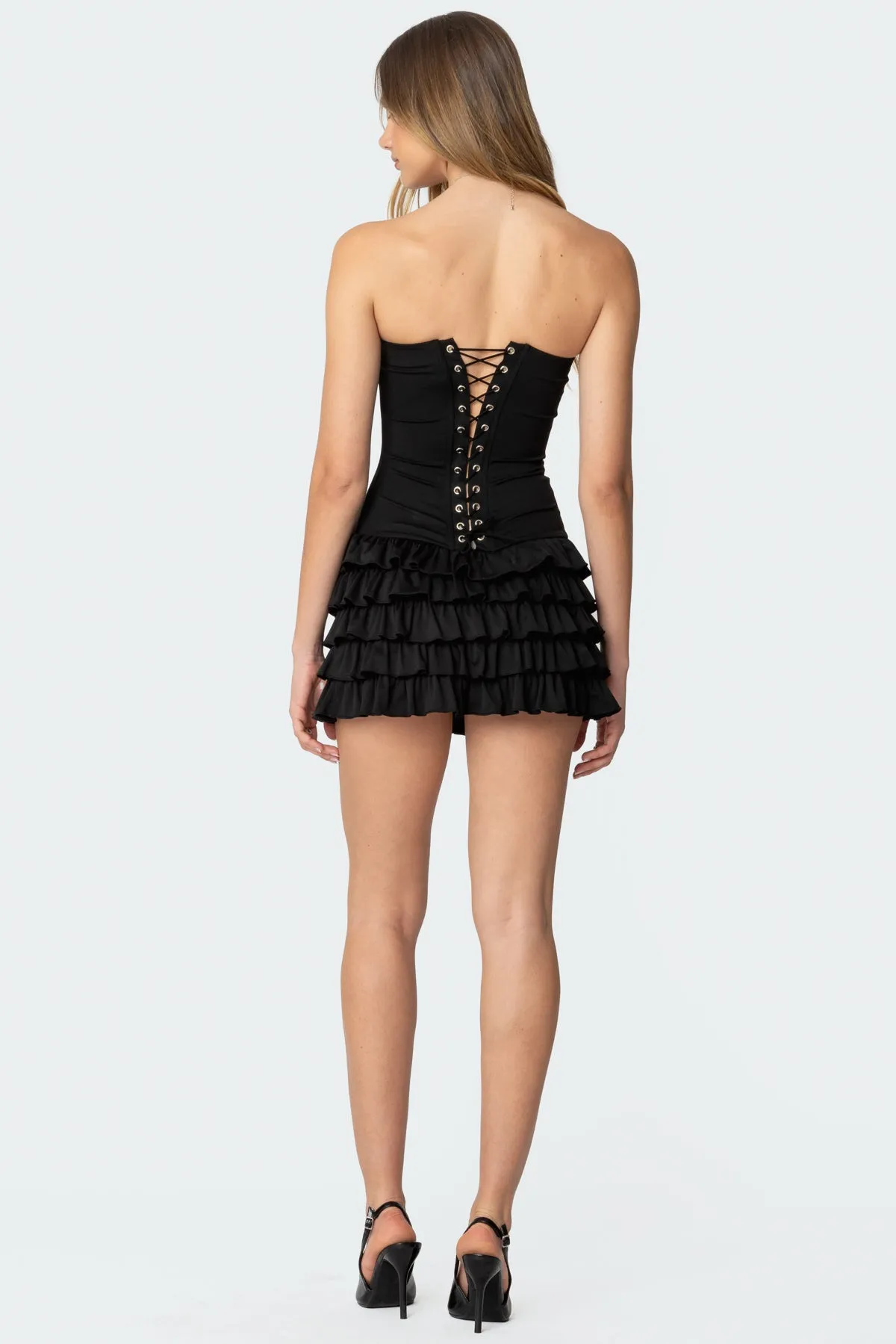 Sofia Boned Ruffle Mini Dress sold by Edikted product image thumbnail 4