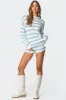 Amaris Oversized Striped Knit Sweater sold by Edikted