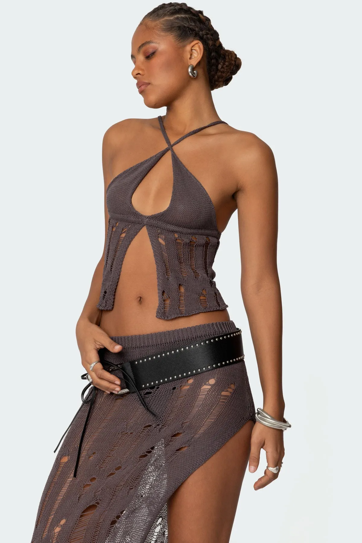 Jaynie Distressed Knit Top sold by Edikted product image thumbnail 3