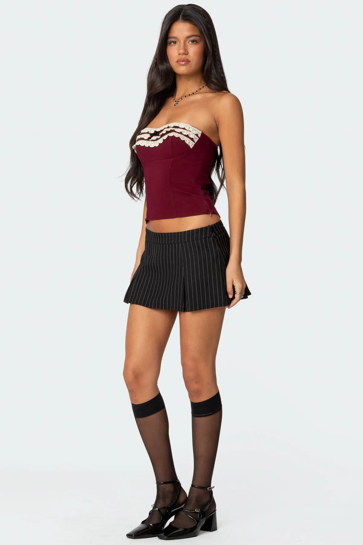 Eyelet Ruffle Strapless Top sold by Edikted product image thumbnail 4