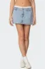 Floral Peekaboo Denim Mini Skirt sold by Edikted