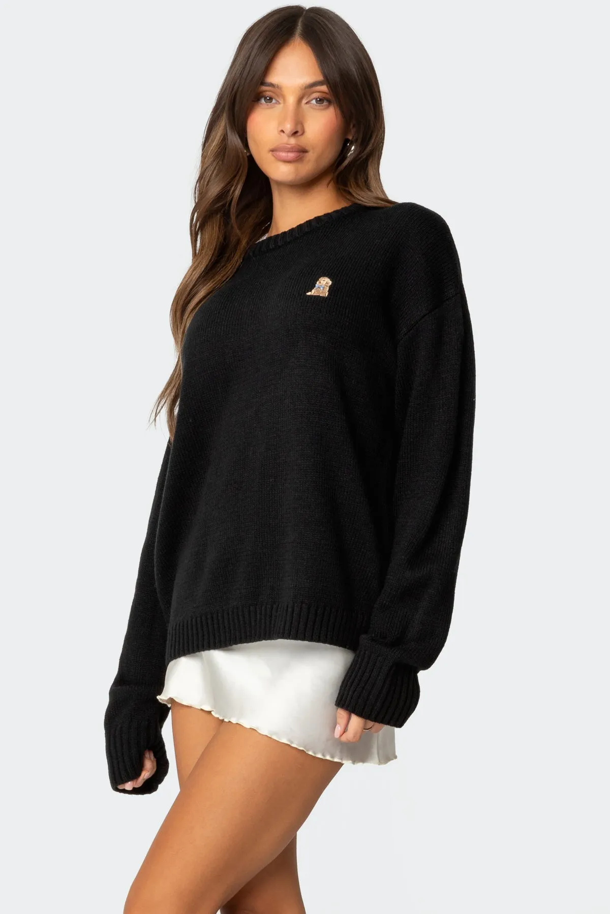 Puppy Love Embroidered Sweater sold by Edikted product image thumbnail 3