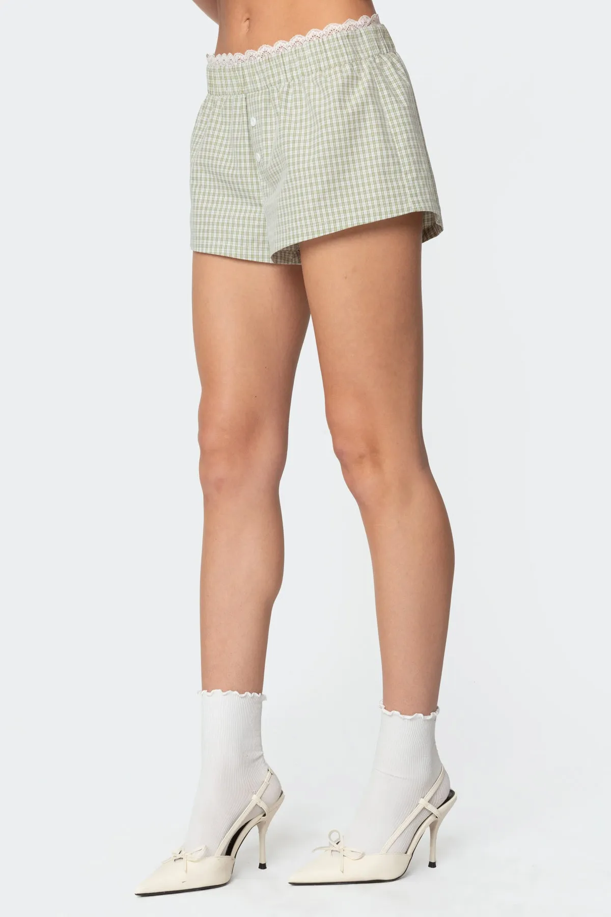 Lenorah Gingham Boxer Shorts sold by Edikted product image thumbnail 4