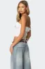 Litsa Ruffled Linen Look Corset sold by Edikted