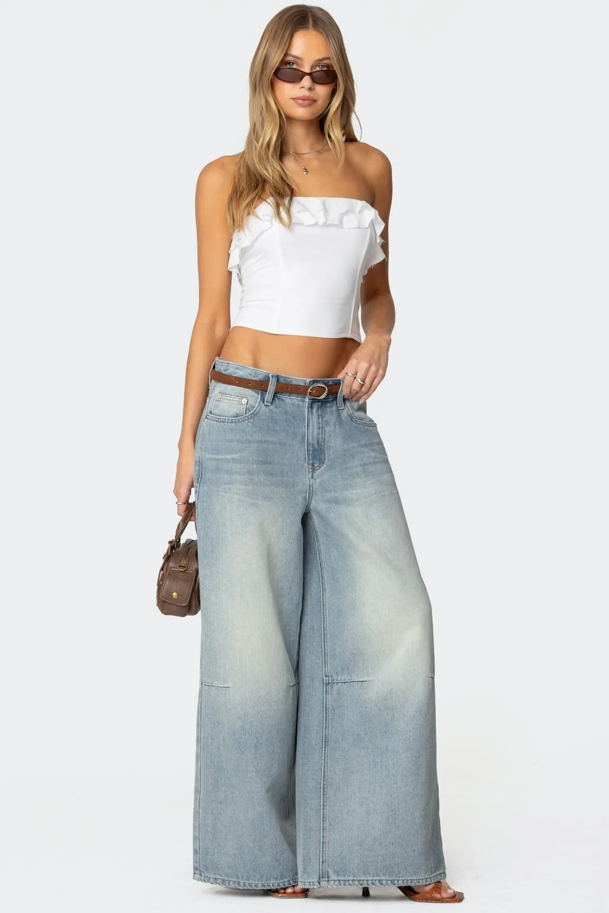 Litsa Ruffled Linen Look Corset sold by Edikted product image thumbnail 5