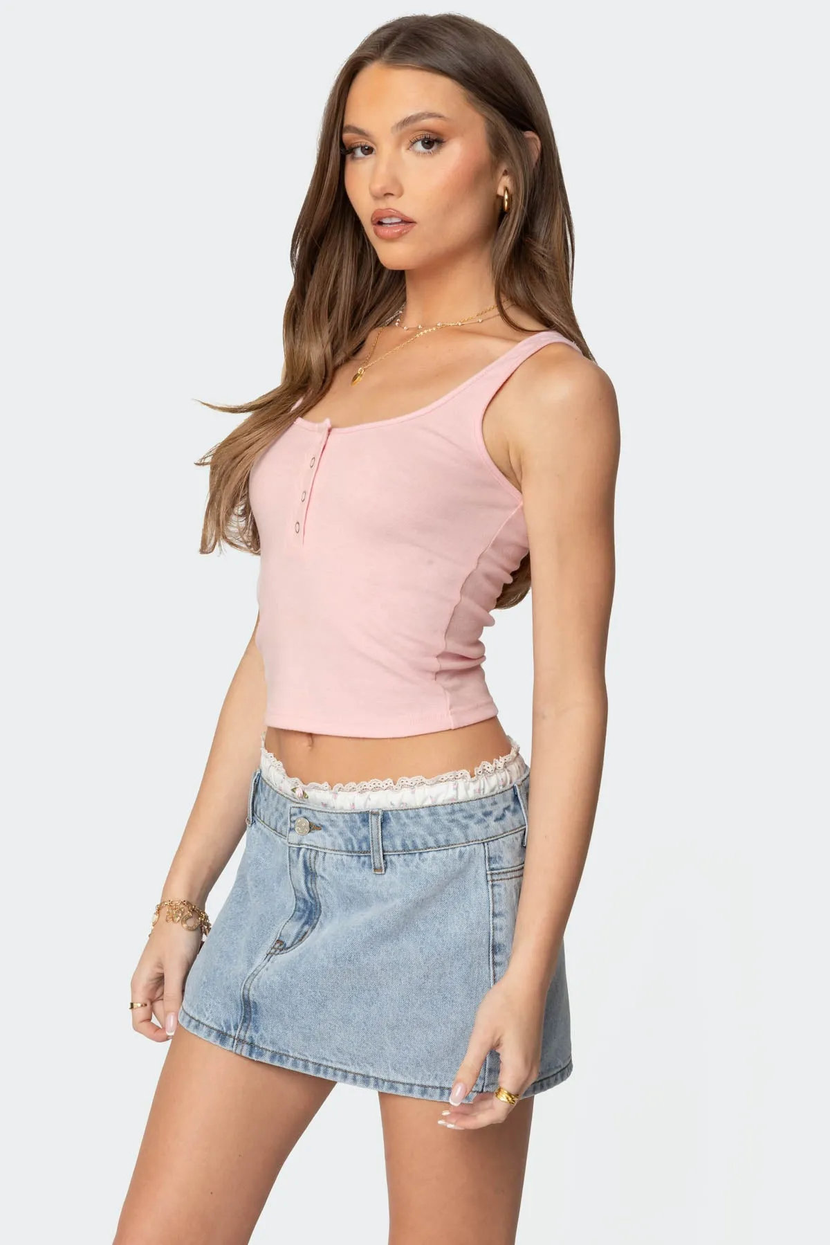 Tiana Henley Tank Top sold by Edikted product image thumbnail 3