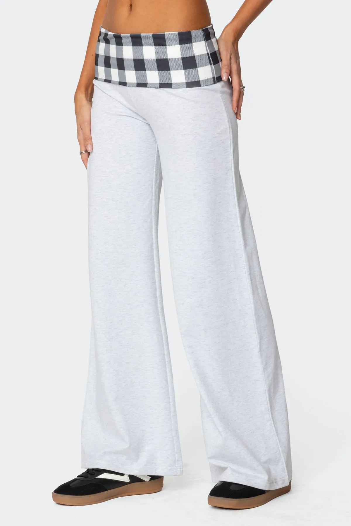 Beth Gingham Fold Over Pants sold by Edikted product image thumbnail 4