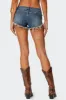 Studded Low Rise Denim Micro Shorts sold by Edikted