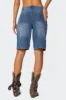 Tris Low Rise Denim Bermuda Shorts sold by Edikted