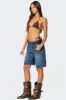 Tris Low Rise Denim Bermuda Shorts sold by Edikted