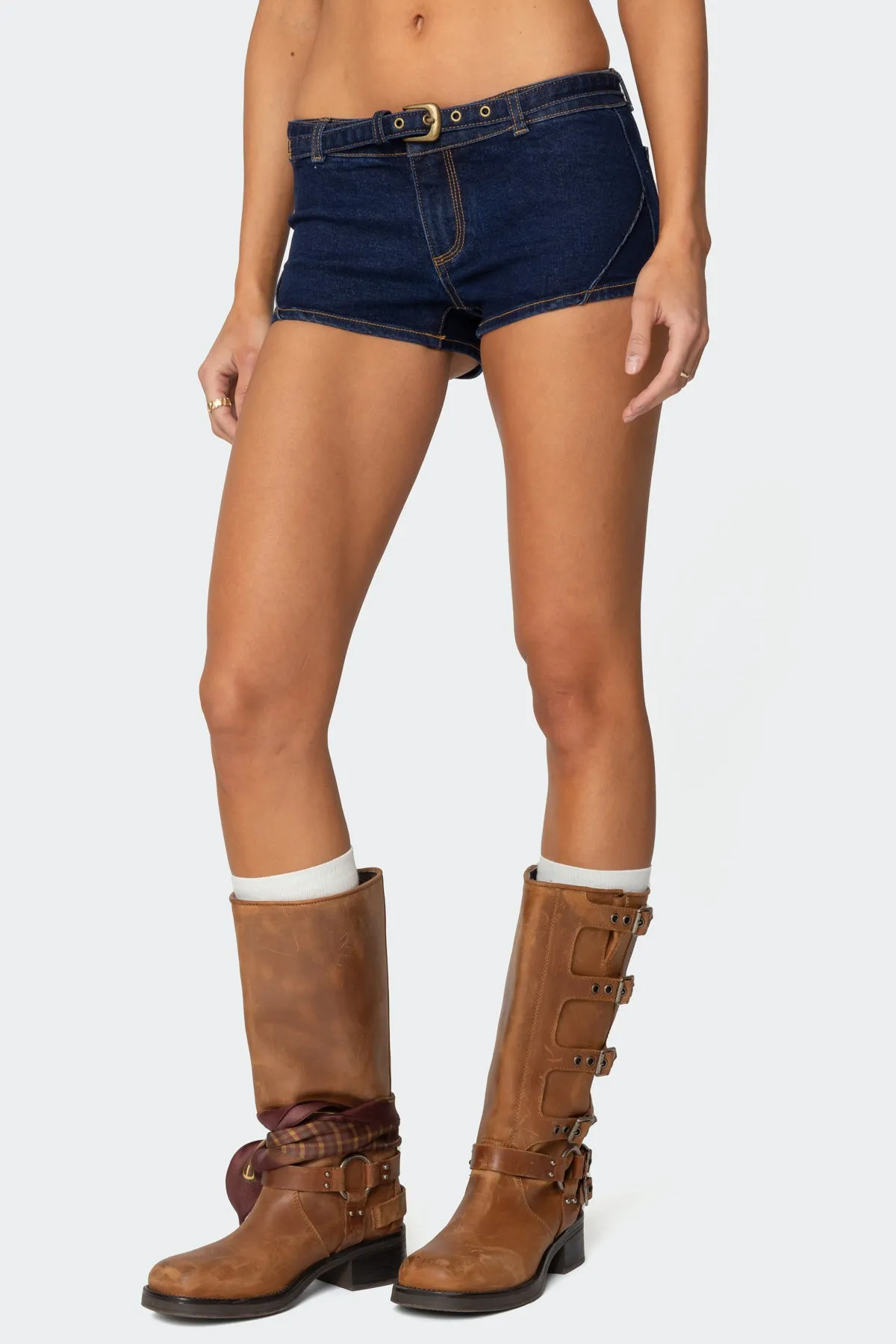 Ciel Low Rise Denim Micro Shorts sold by Edikted product image thumbnail 5