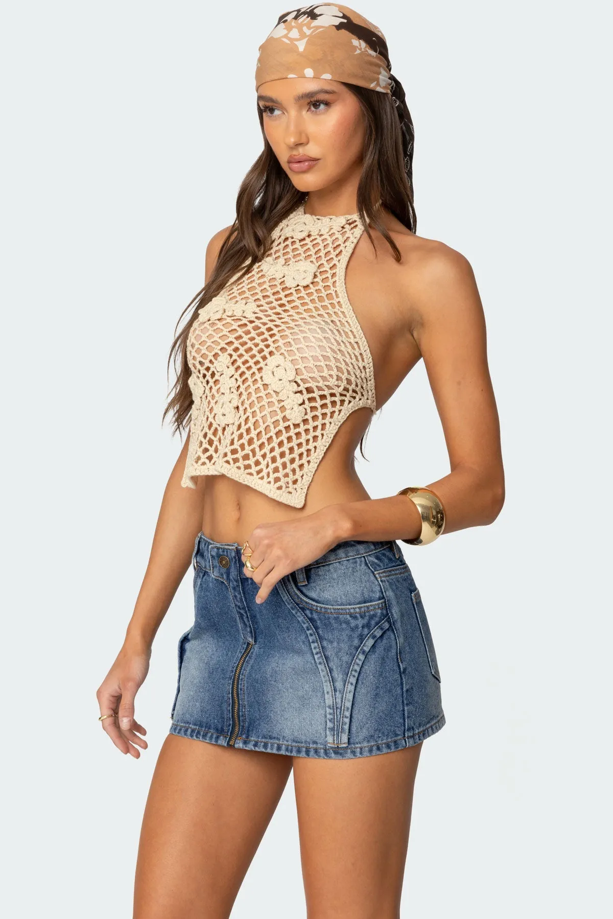 Syd Backless Crochet Top sold by Edikted product image thumbnail 3