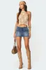 Anne Zip Up Denim Mini Skirt sold by Edikted