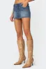 Anne Zip Up Denim Mini Skirt sold by Edikted