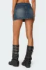 Guinevere Zip Washed Denim Mini Skirt sold by Edikted