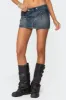Guinevere Zip Washed Denim Mini Skirt sold by Edikted