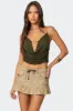 Beaded Deep Cowl Neck Backless Top sold by Edikted