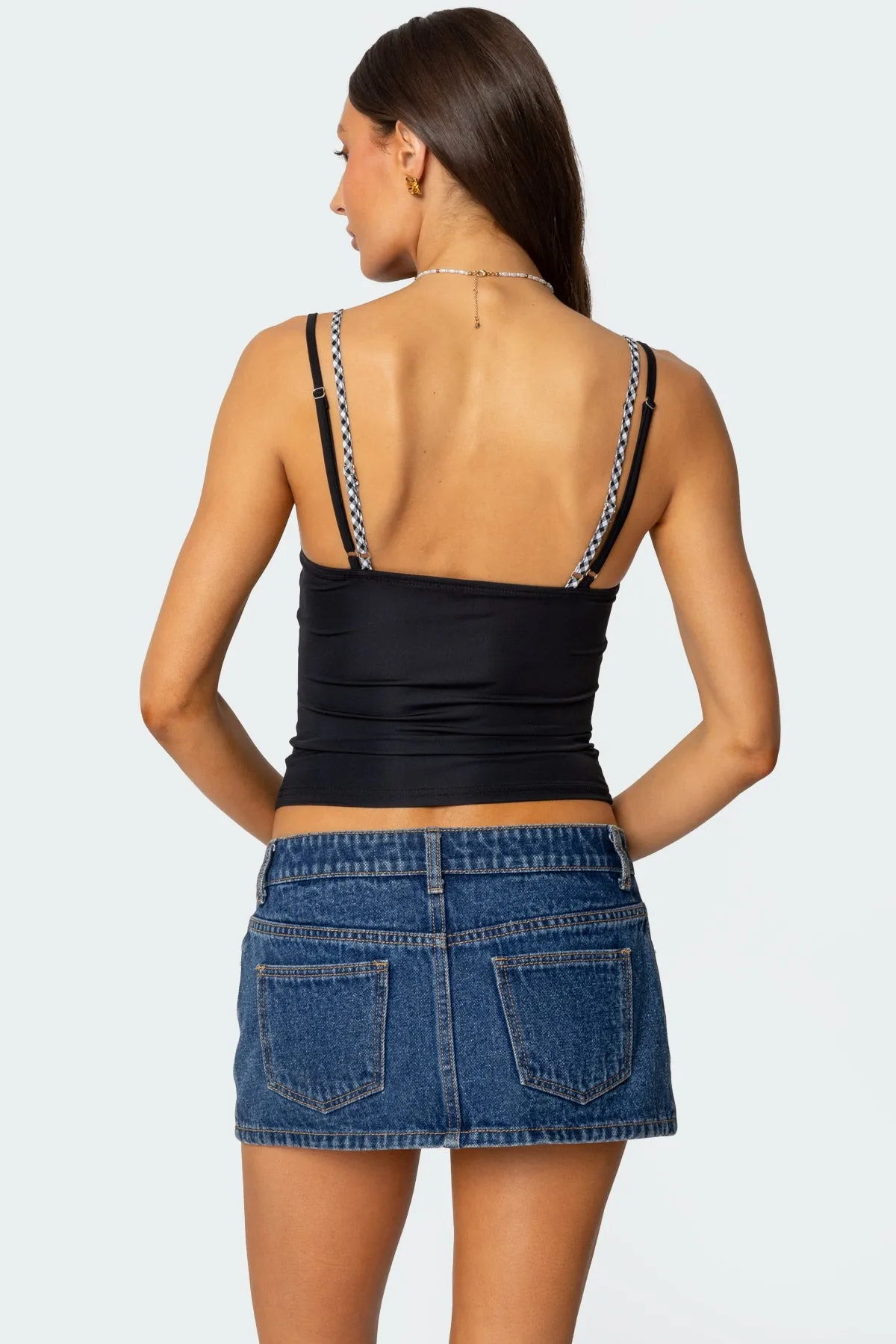 Gingham Layered Tank Top sold by Edikted product image thumbnail 5