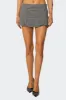 Stud Pleated Denim Mini Skirt sold by Edikted