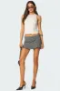 Stud Pleated Denim Mini Skirt sold by Edikted