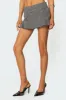Stud Pleated Denim Mini Skirt sold by Edikted