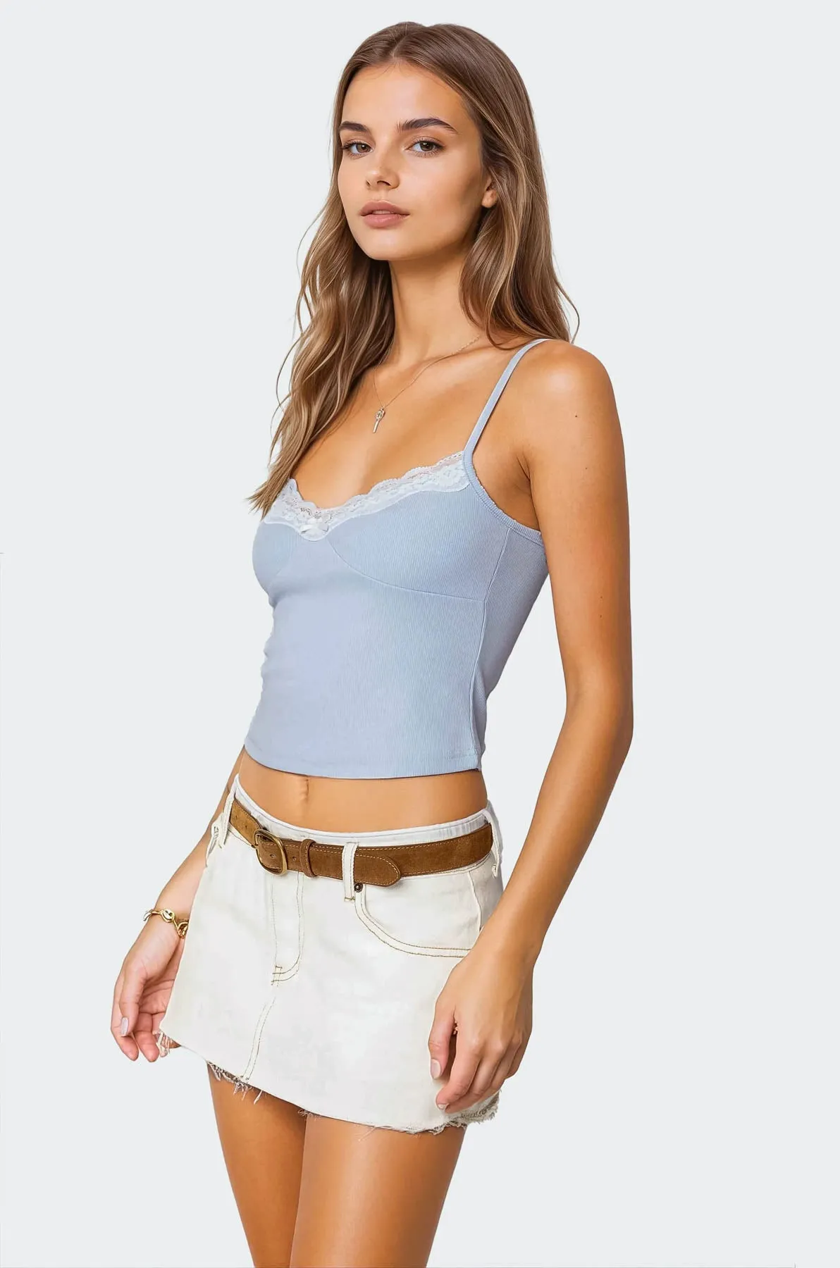 Lucie Lace Trim Tank Top sold by Edikted product image thumbnail 3