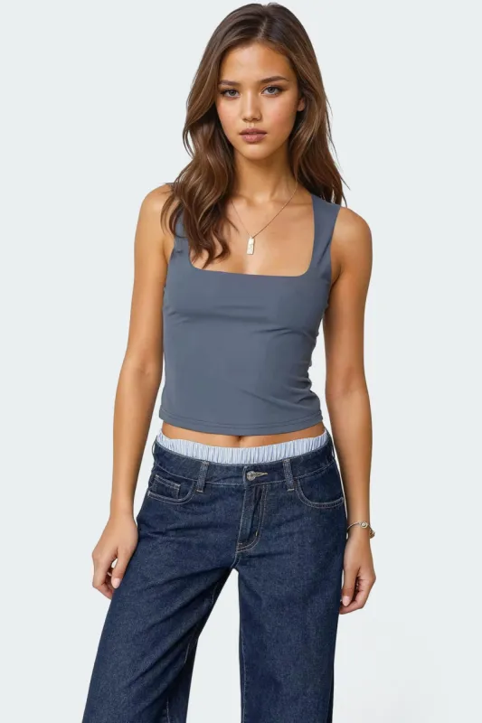 Essy Square Neck Top sold by Edikted