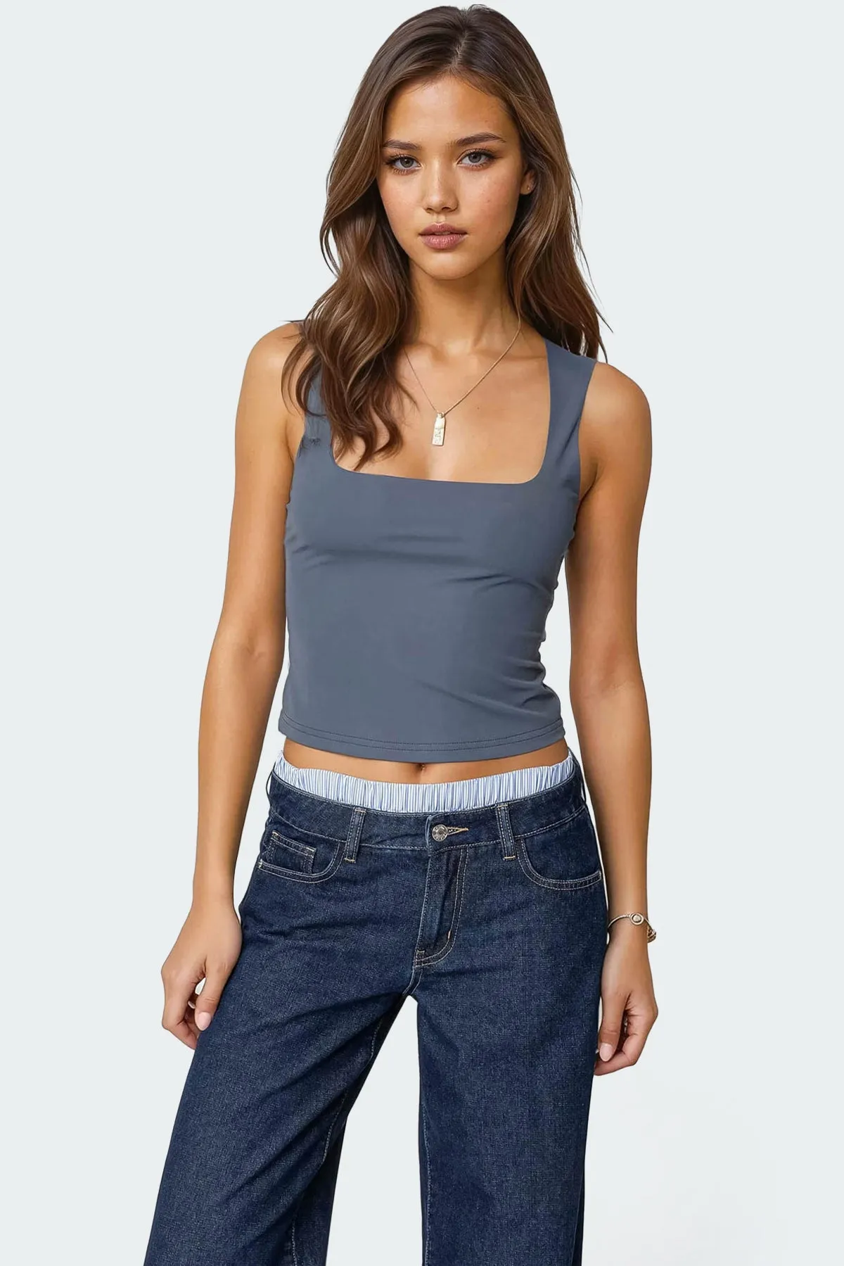 Essy Square Neck Top sold by Edikted