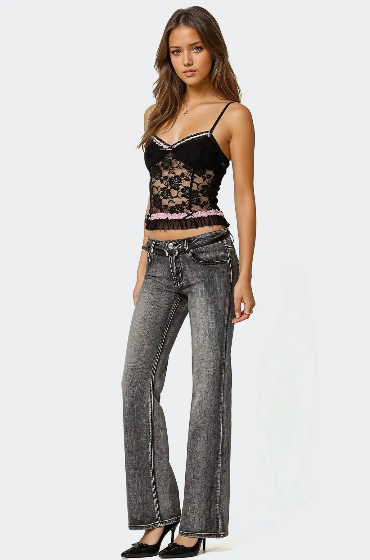 Ellen Sheer Lace Bra Top sold by Edikted product image thumbnail 2