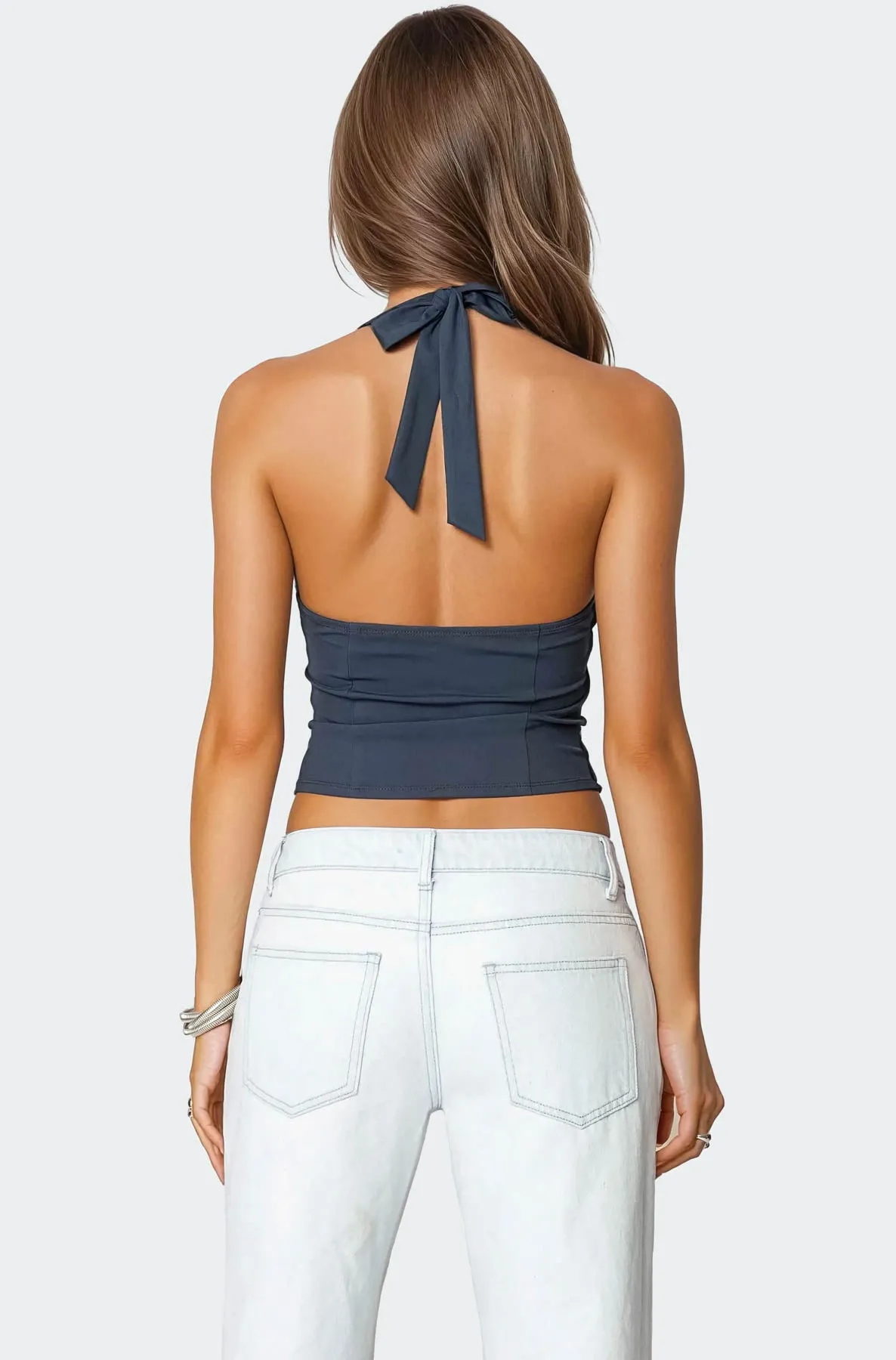 Peekaboo Lace Halter Bustier Top sold by Edikted product image thumbnail 4