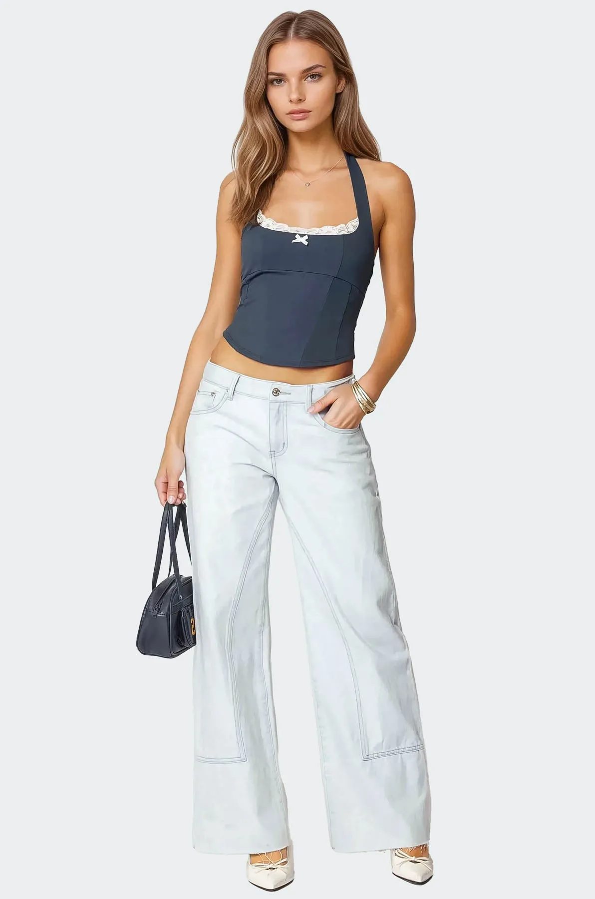 Peekaboo Lace Halter Bustier Top sold by Edikted product image thumbnail 5