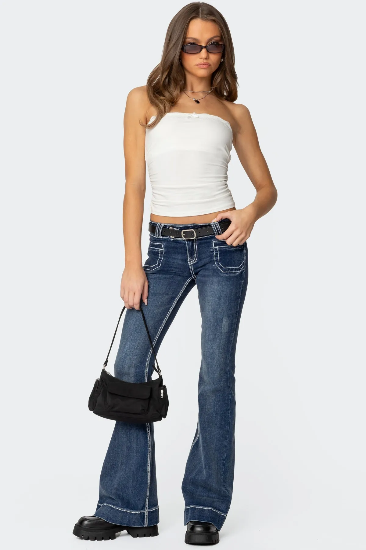 Amarelle Lacey Gathered Tube Top sold by Edikted product image thumbnail 2